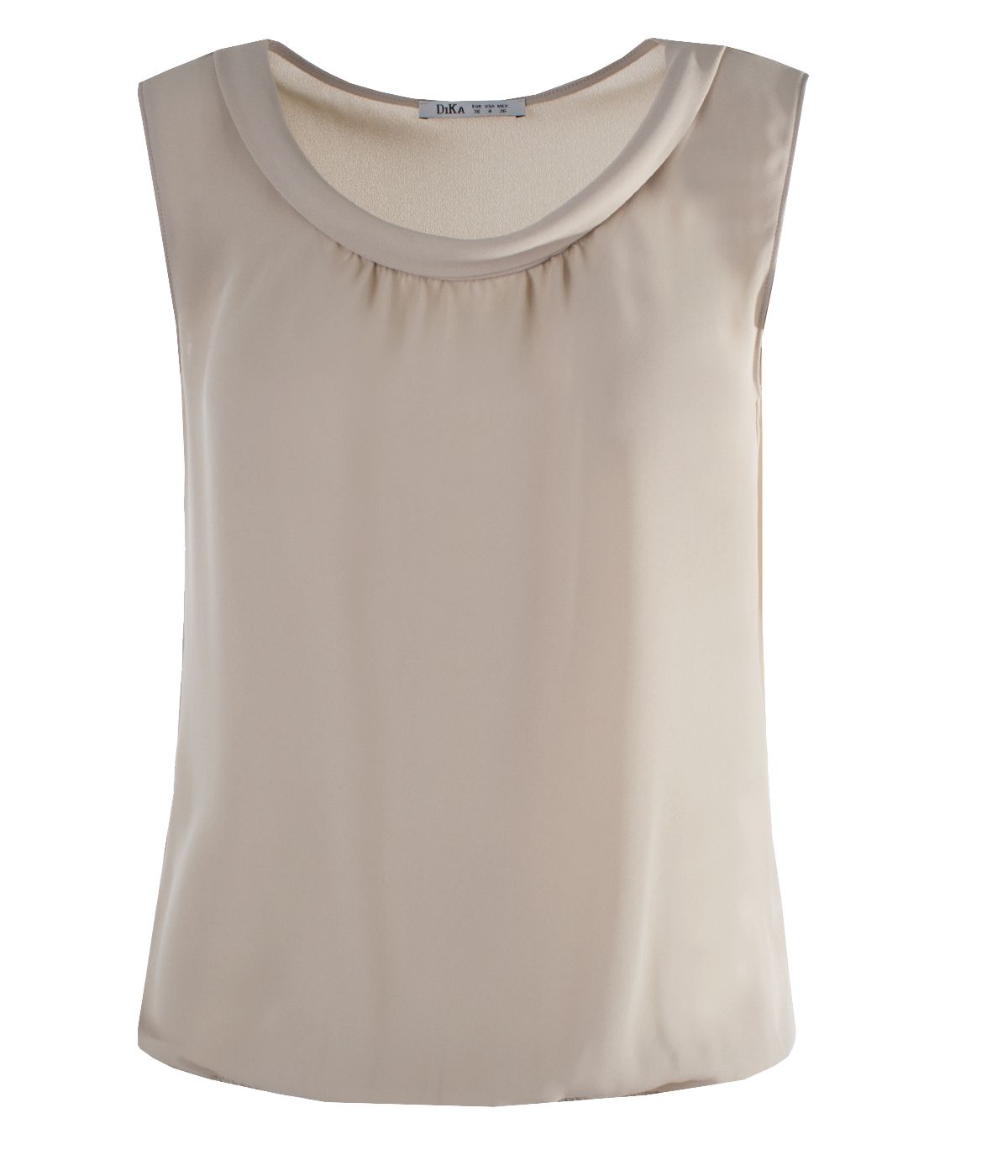 Sleeveless blouse with round neckline 0